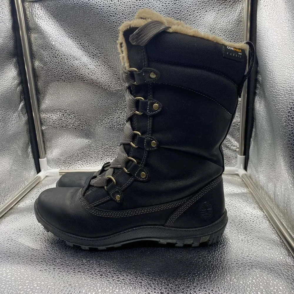 Timberland Mount Hope Waterproof Winter Snow Boots‎ Womens 7.5M Black Leather